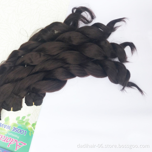 Adorable Wholesale heat resistant synthetic hair weft 4pcs 18"20"22" loose deep wave synthetic hair weaving free braid mixed